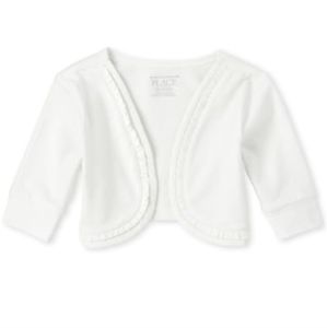 Toddler girls long sleeve ruffle shrug sweater